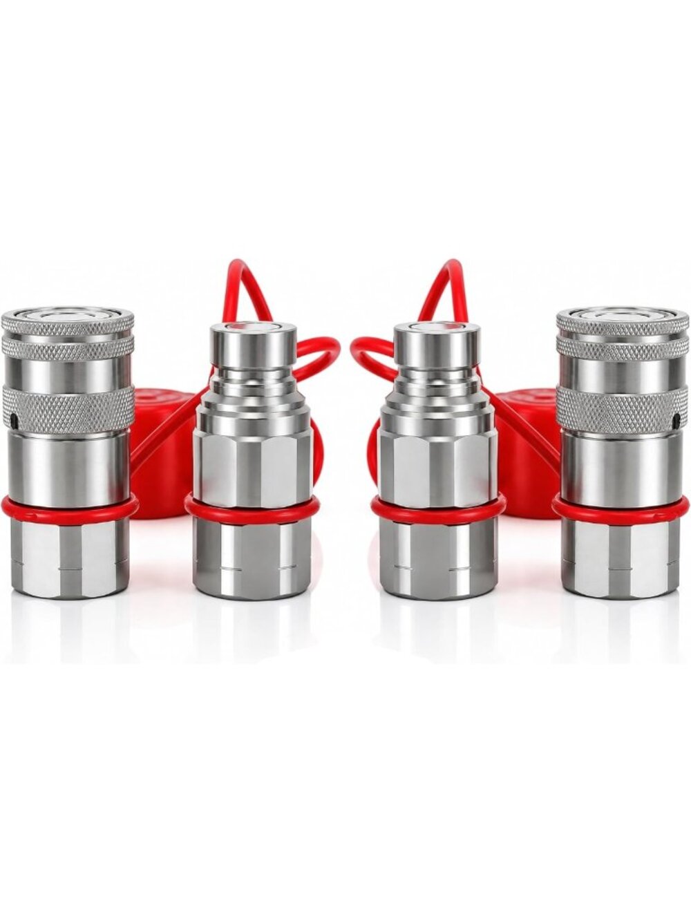 1/2" NPT Flat Face Hydraulic Couplers & Fittings - ISO 16028, Durable & Reliable